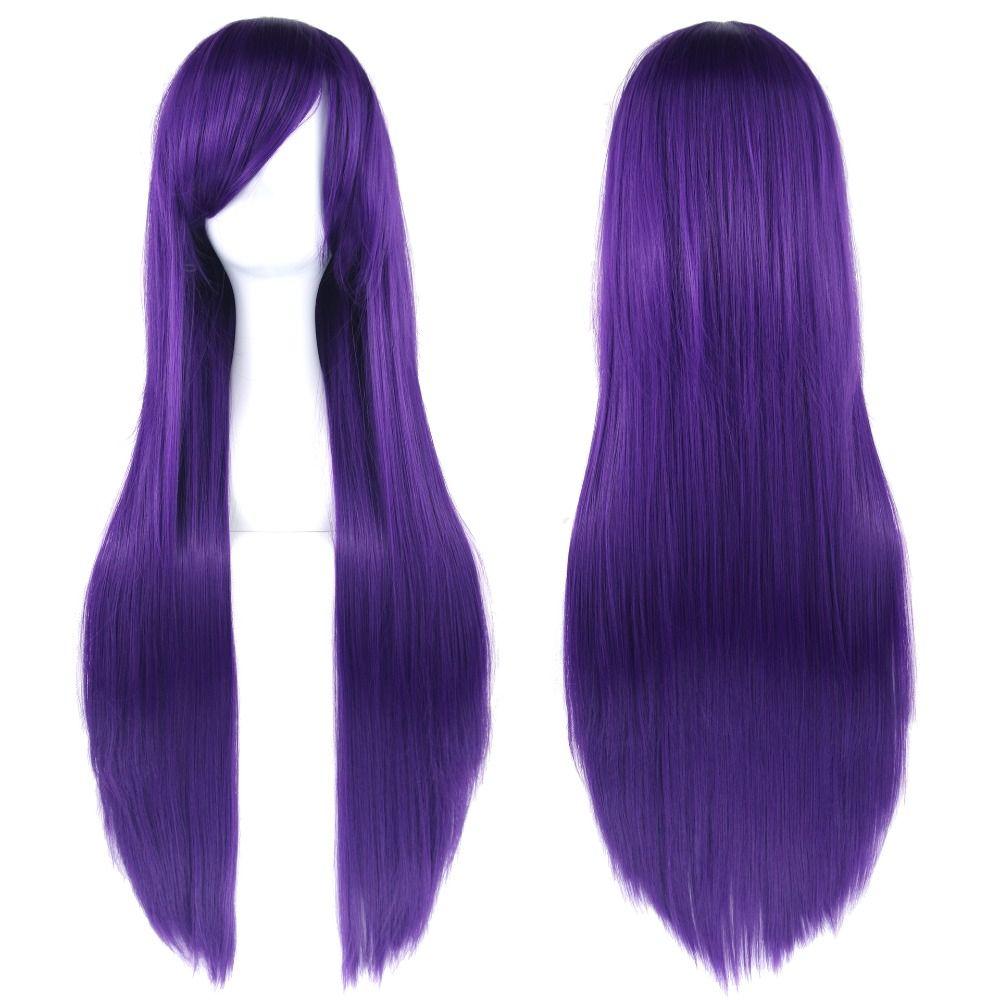 73cm Long Synthetic Hair Layered Anime Straight Hairpiece Halloween Cosplay Wigs Costume