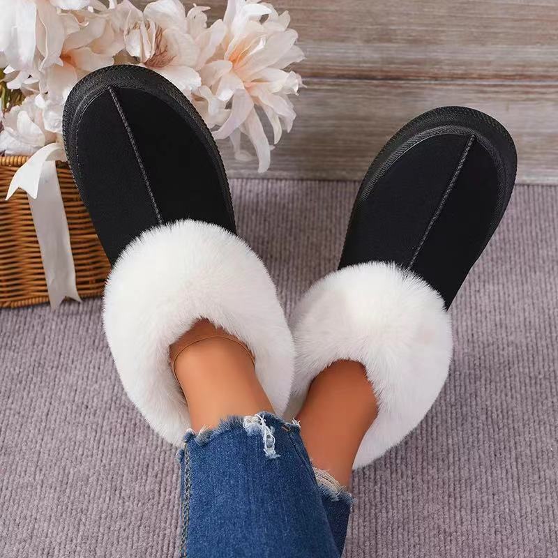 DUTRIEUX Зимние женские короткие плюшевые сноубутсы 2024 Новые Нескользящие ботильоны из искусственного меха Женские Слипоны Теплые ботильоны на платформе Mujer