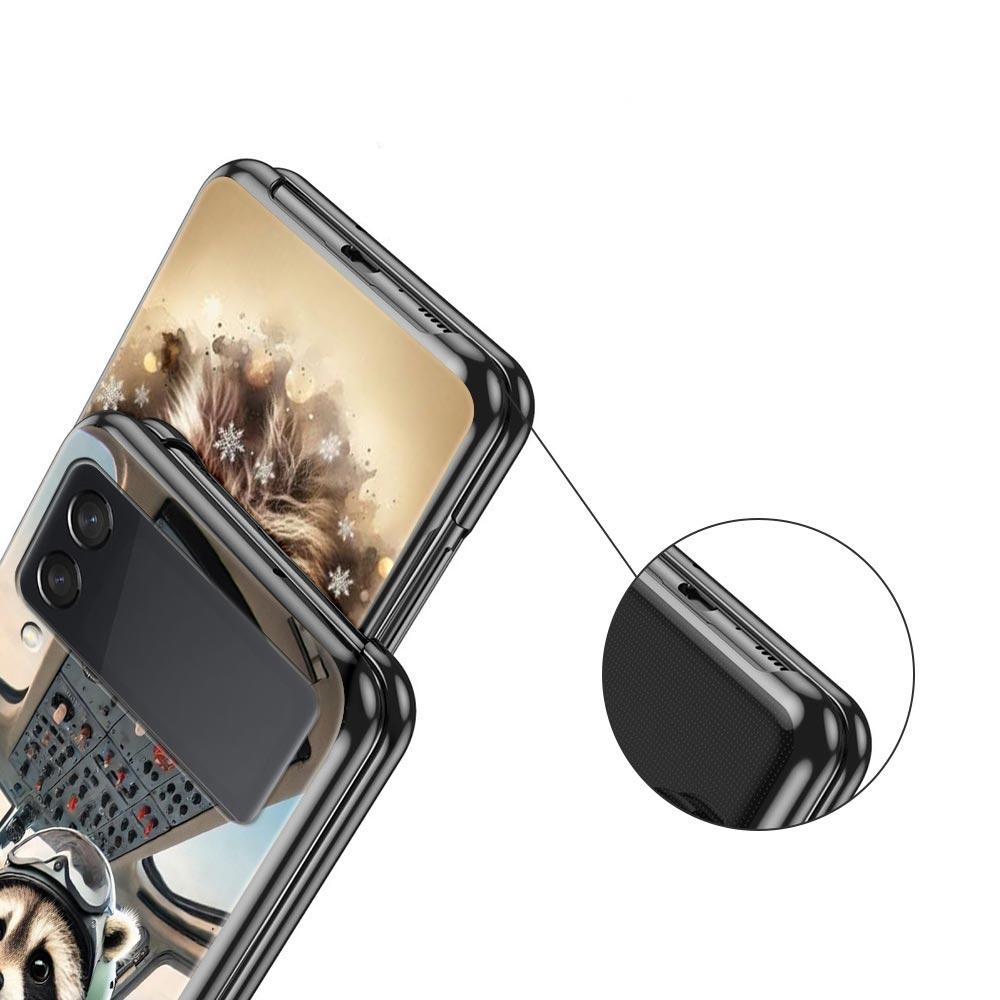 Жесткий чехол-накладка Mapache для Samsung Galaxy Z Flip 7 6 5 4 Черный чехол для Galaxy Z Flip 3 Складной корпус Fundas Capas Coque