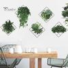 6 шт. 3D-сетка с зелеными растениями, съемная водонепроницаемая самоклеящаяся ПВХ-наклейка для гостиной, спальни, офиса, настенная наклейка с зелеными растениями