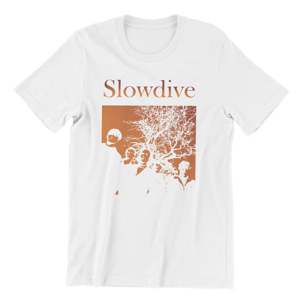 Мужская футболка Slowdive Tour 90-х Хлопковые топы Повседневная футболка с коротким рукавом и круглым вырезом Классические футболки
