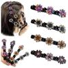 Flower Pattern Side Clip Sparkling Crystal Stone Double Bangs Hair Clips Gifts Braided Hair Clips