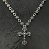 Crowe тайский серебряный ретро-крест-пламя, интегрированная цепочка, крест, цветок, шарик, цепочка с подвеской, свитер, цепочка