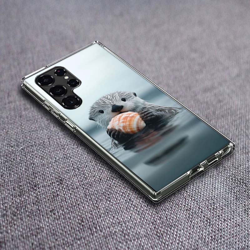 Otters, Wild Animals Phone Case For Samsung Galaxy S24 S23 S21 S20 FE S22 S26 Ultra S25 Edge S10 Plus Cover Clear TPU Capa Shell