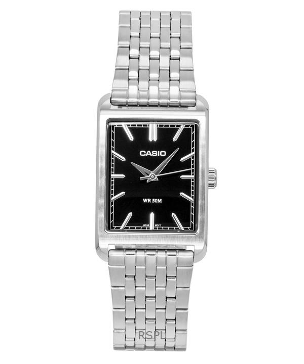 Casio Аналоговые Мужские Часы MTP-B215D-1AV из Нержавеющей Стали с Черным Циферблатом, Кварцевые