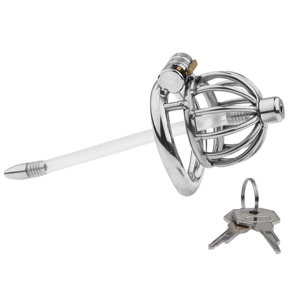 Stainless Steel Chastity Cage Set with Dual Style Design Secure Locking Ring and Smooth Metal Trainer Masturbation Sex Toys