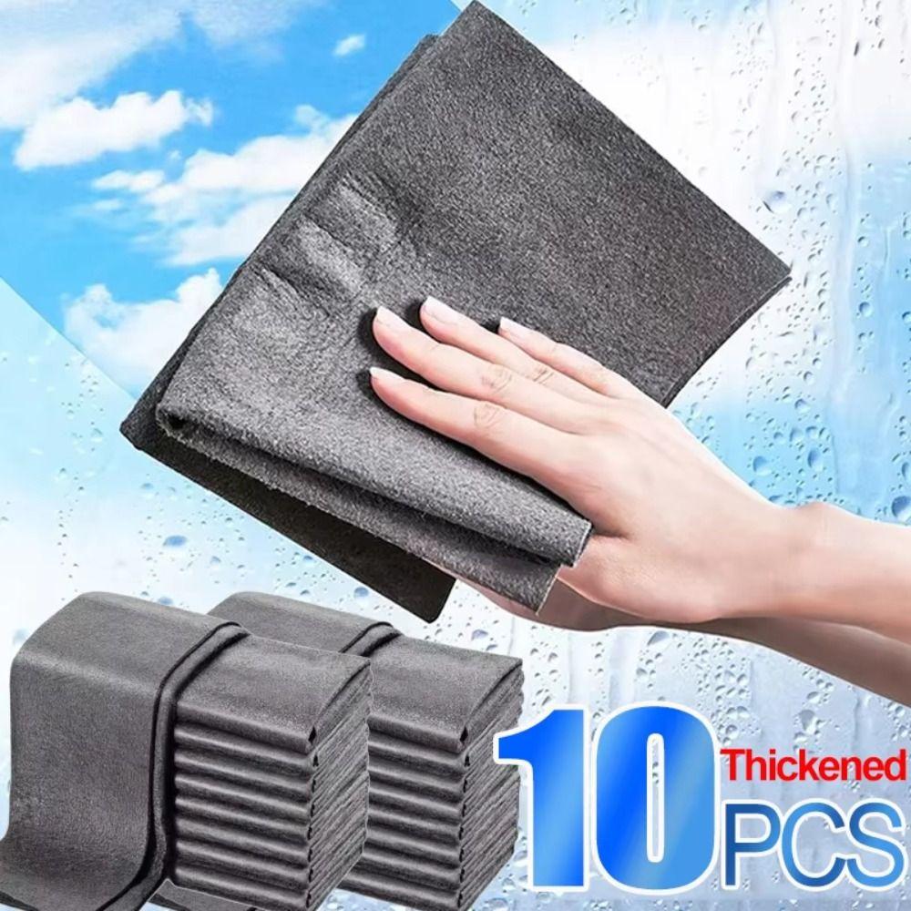 10Pcs/Set Thickened Cleaning Cloth Quickly Clean Reusable Microfiber Rag No Trace No Watermark Scouring Pad Household