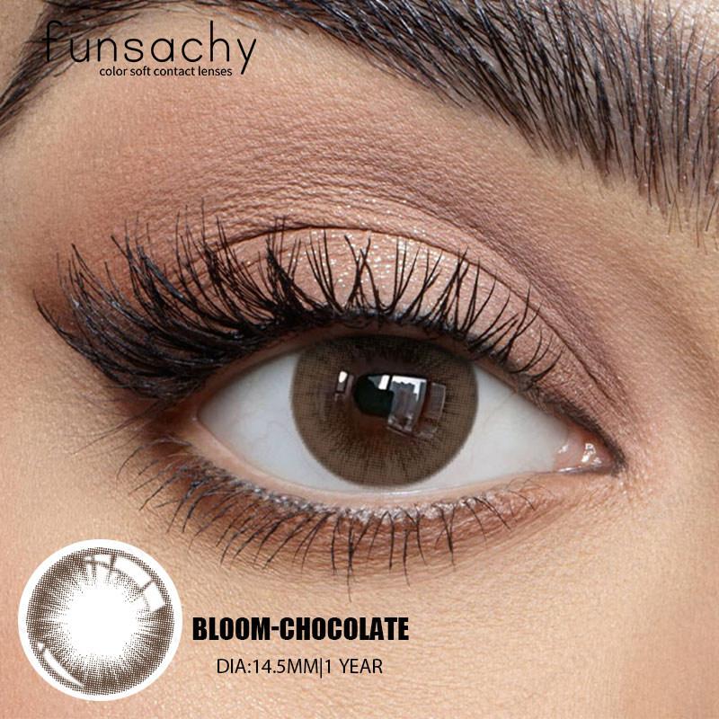 FUNSACHY 2pcs New Colored Contact Lenses for Eyes Fashion Cosmetic Brown Pupils Gray Lenses for Eye Multicolored Contact Lens