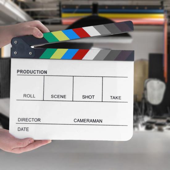 Film Clapper Board Acrylic Dry Erase Slate Colorful Director Video Scene Clapboard Cut Prop Whiteboard Marker Filming Tool