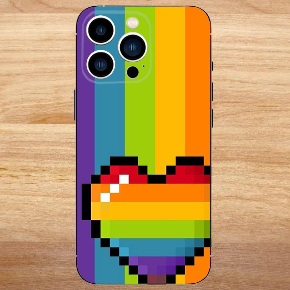 Чехол для телефона L-Лесбиянка ЛГБТ Радужный Прайд Для iPhone 16,15,14,13,12,11,Mini,Pro,SE,MAX Белый Матовый Ударопрочный Чехол