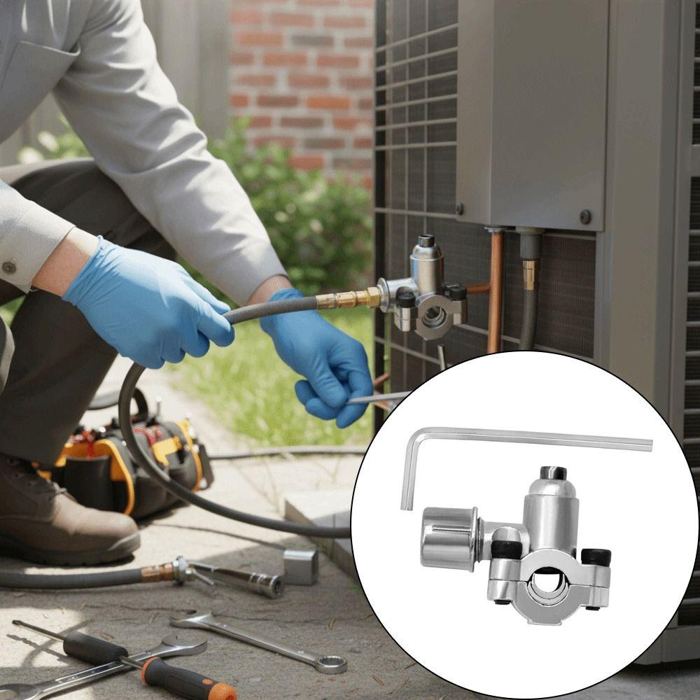 Zinc Zinc Zinc Alloy Line Piercing Valve Kit 6 To 10MM Refrigeration Needle Valves Copper Tubes Repair