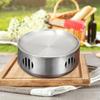 Alcohol Cooking Pot Grill Plate, Portable Korean Mini Cooker Stainless Steel Food Warmer for