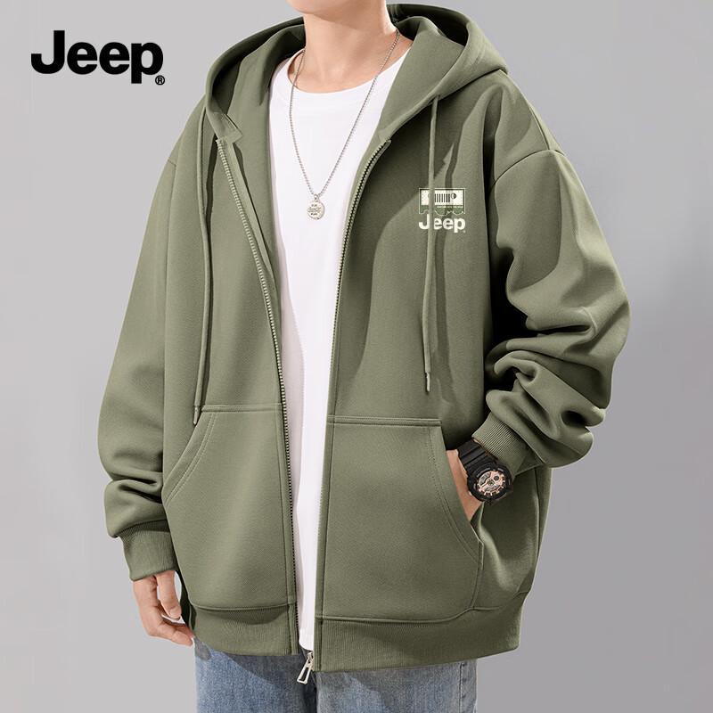JEEP Men's Hooded Zip-Up Sweatshirt Jacket