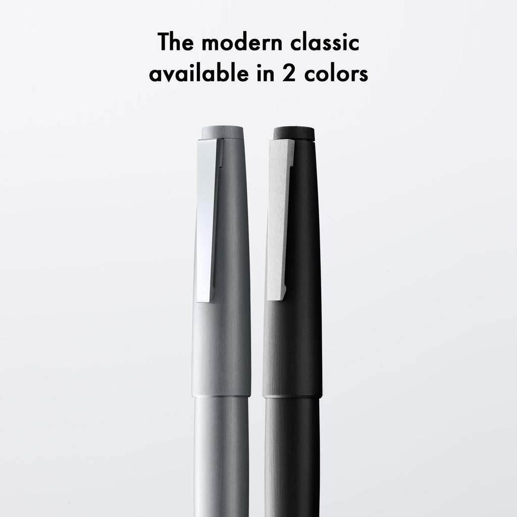 Lamy 2000 Silver Fountain Pen Elegant Fountain Pen with Velvety Matte Finish and Stainless Steel Body 14K Gold Nib Platinum Nib Size EF - - (partially