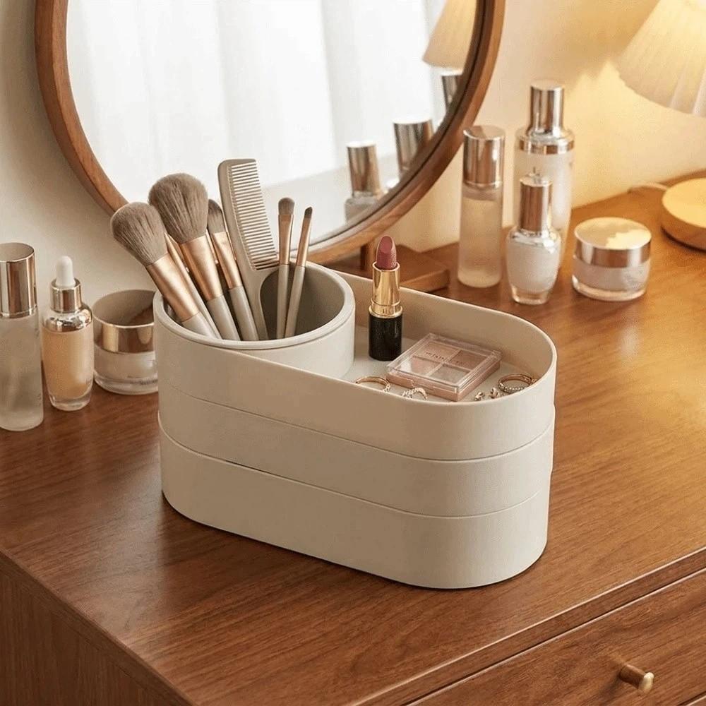 Minimalist Makeup Brush Storage Bucket Large Capacity Jewelry Storage Box Student Desktop