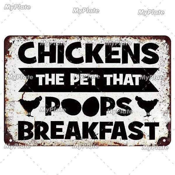 Vintage Chickens Slow Metal Sign Tin Sign Decoration Plaque Home Wall Decor Bar Sign Home Decor Poster Drop Shipping