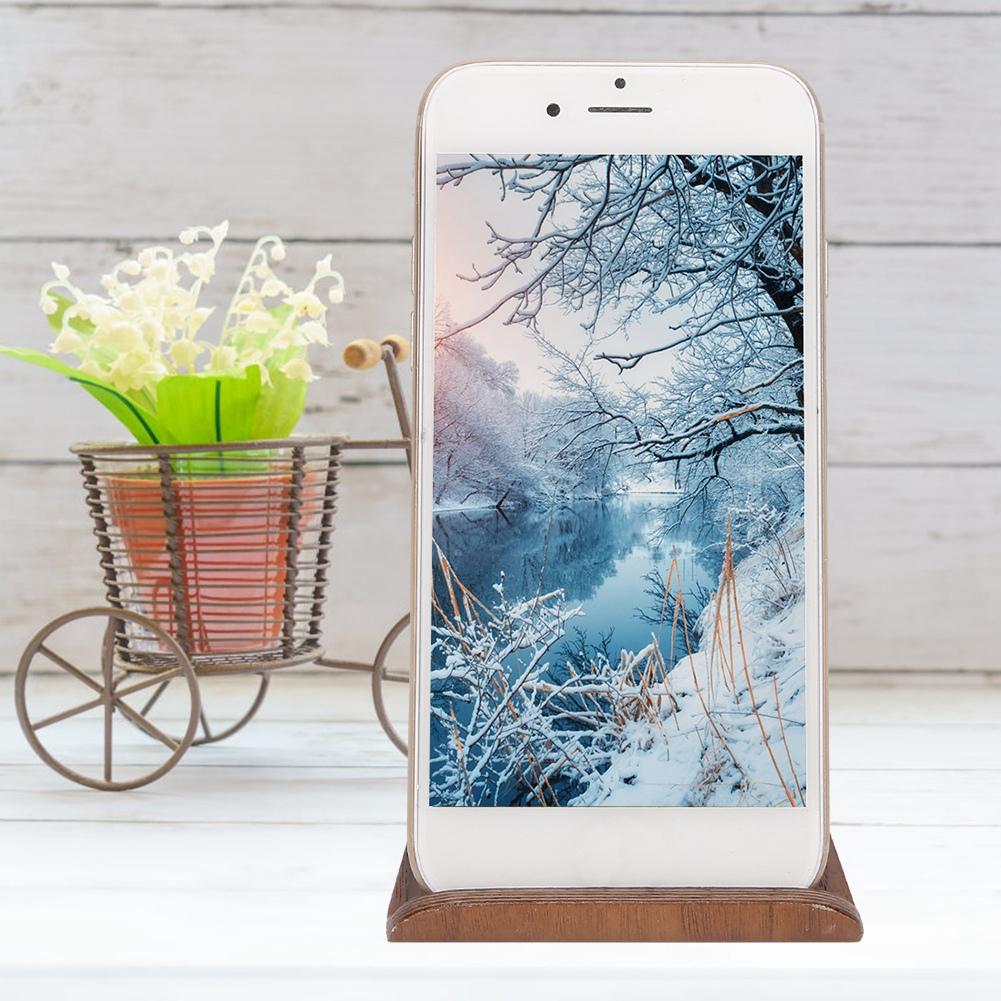 Double-Sided Walnut Desktop Tablet PC Holder Mobile Phone Stand Bracket Accessory(nut Brown )