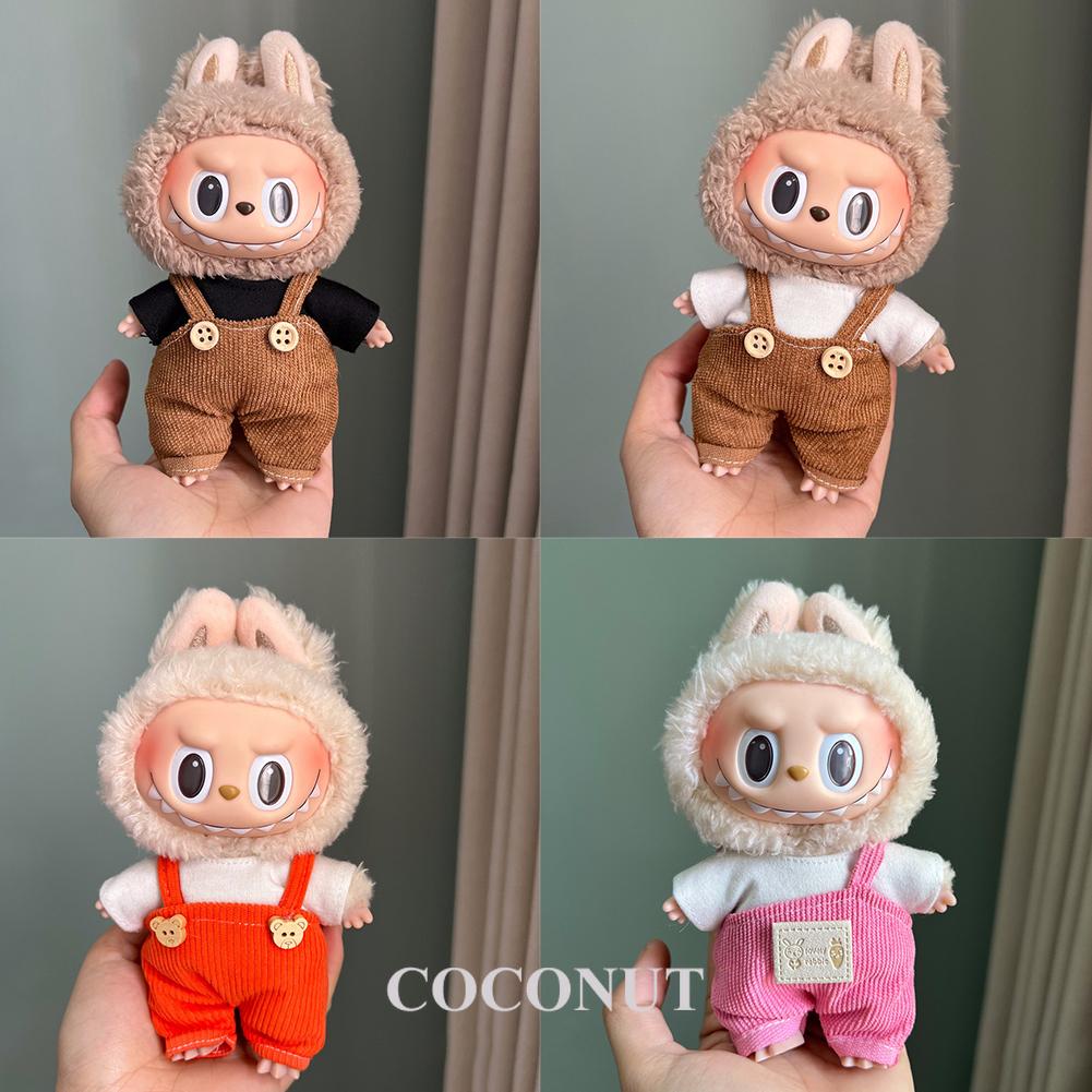 Suspenders Suit For 17cm Labubu Doll Clothes All-match Colour Outfit Doll Accessories Fashion Design Lovely Little Bear Star