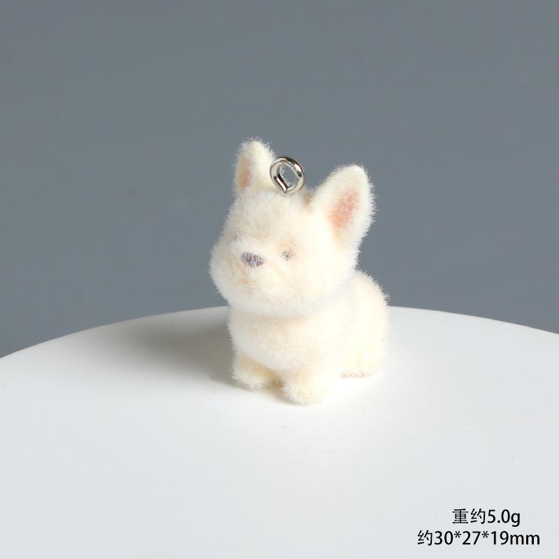 Милая flocking 3D фигурка собаки, статуэтка животного, брелок-подвеска для поделок, декор для дома и стола, кавайные идеи подарков