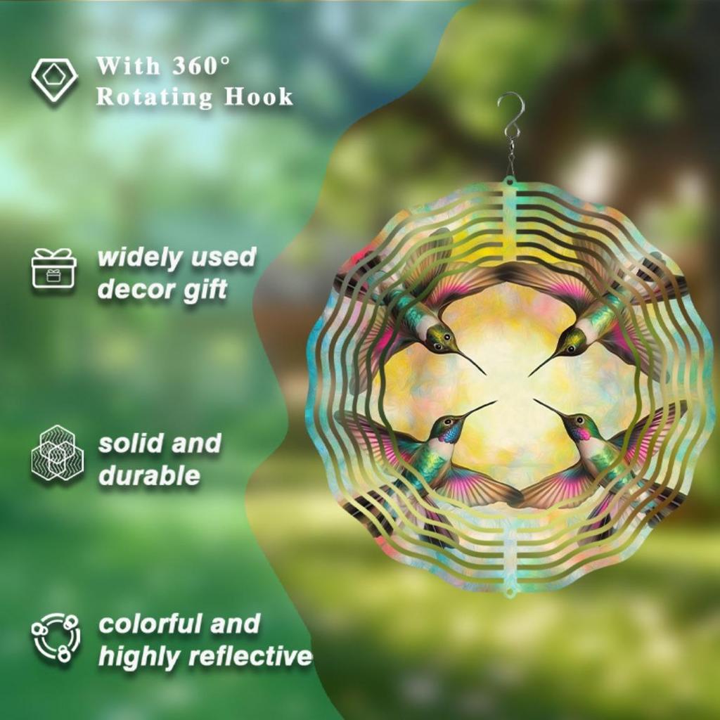 Vibrant Metal Wind Chime for Outdoor Garden Decor 10 Inch Hanging Wind Chimes with 360 Hook Perfect for Spring and Summer Natural Ambience