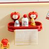 UFORU Cartoon Apple Hair Dryer Stand-Bathroom wall-mounted organizer without drilling Strong adhesive hair dryer storage rack