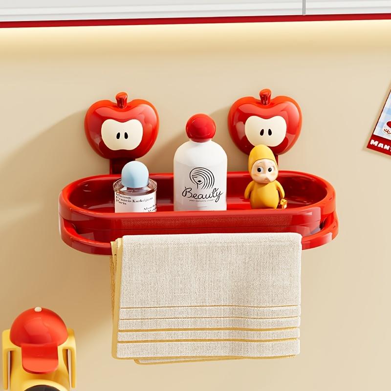 UFORU Cartoon Apple Hair Dryer Stand-Bathroom wall-mounted organizer without drilling Strong adhesive hair dryer storage rack