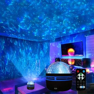 Светодиодный проектор «Звездная галактика», «Океанские волны», RGB, умный пульт дистанционного управления, лампа для KTV, USB, рождественские огни, автоматическое вращение для декора дома, спальни
