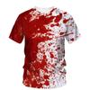 Summer Halloween Horror Blood Creative  Casual 3d Printed Personality  O Collar Short Sleeve T-shirts