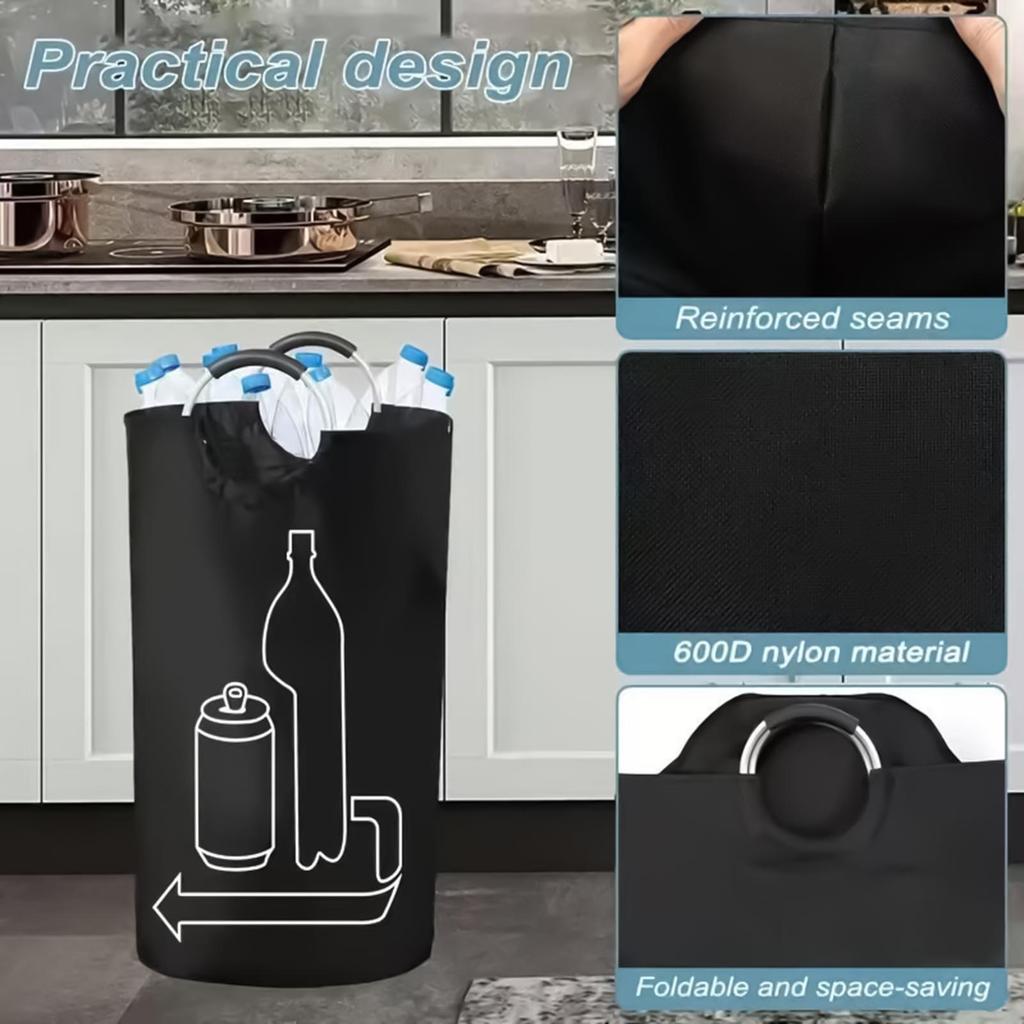 Bottles Collection Container Oxford Cloth Storage Bags 115L Indoor Can Glass Recycling Bin for Kitchen Home Garage Pantry Office
