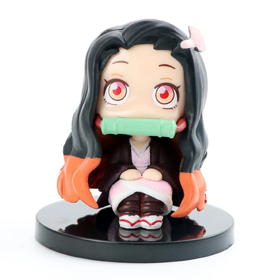 Demon Slayer Anime Character Q Version Sitting Stove Door Charcoal Jiro You Bean Mini Handmade PVC Model Birthday Christmas Gift