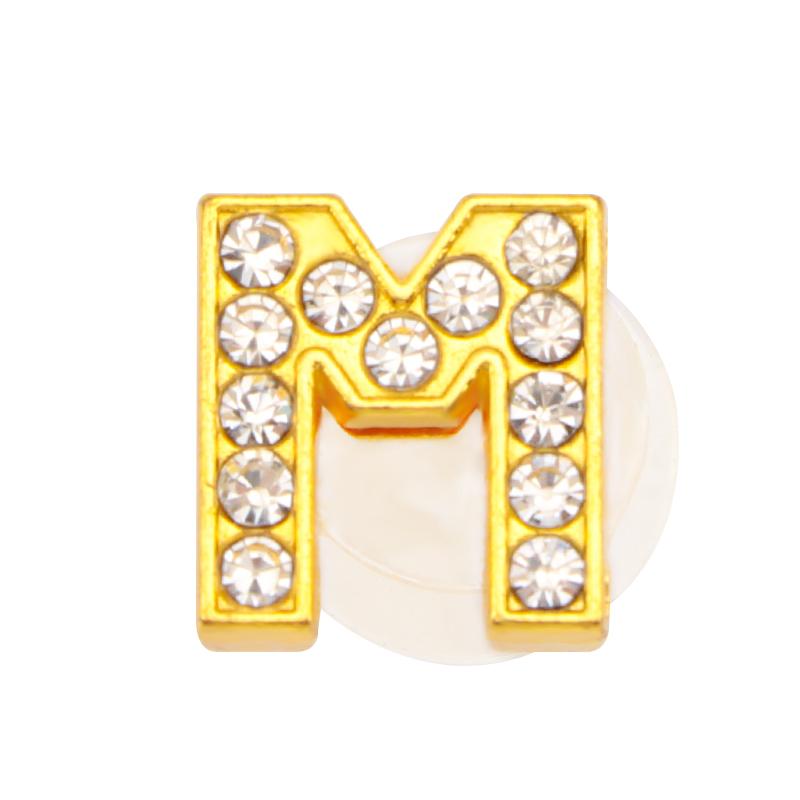 Новые золотые буквы алфавита, шармы для обуви, металлическая кнопка, стразы, корона, украшения для обуви, аксессуары для садовой обуви для женщин, мужчин, 1 шт.