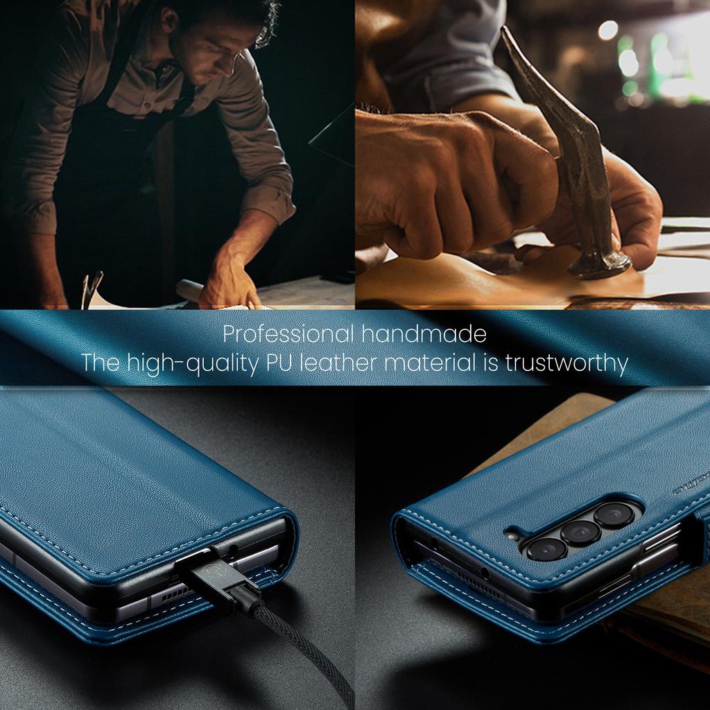 Деловой стиль Флип-чехол-книжка из кожи для Samsung Z Fold 8 Ultra 7 6 5 Fold7 Магнитная подставка Держатель для карт Кошелек Чехол для телефона