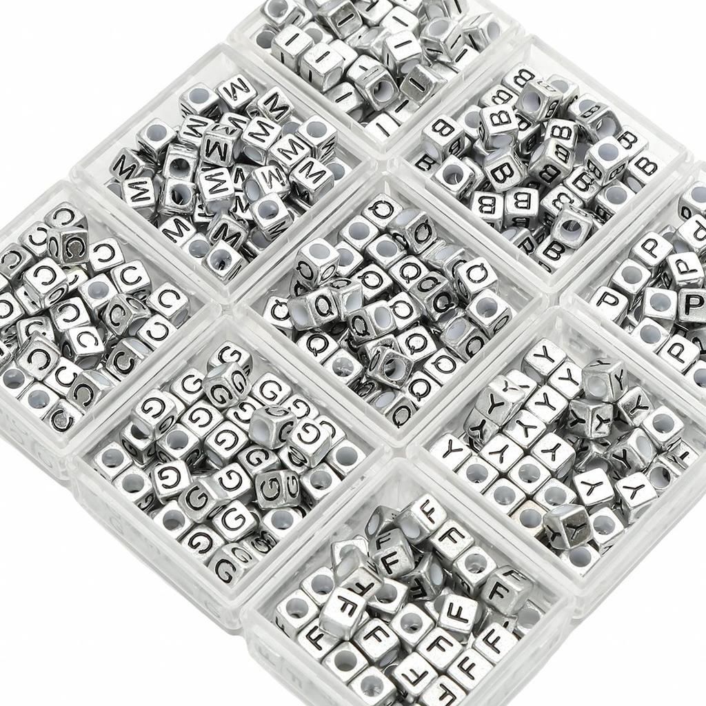 Acrylic English Letter Cube Beads For DIY Necklace Bracelet Earrings Jewelry Making Craft Accessories