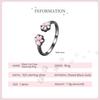 WOSTU 925 Sterling Silver Black Cat Claw Open Rings Size 6-9 Cute Pet Finger Ring for Women Party Original Fine Jewelry