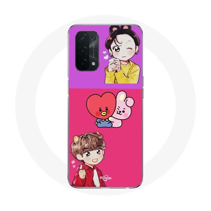 Case for Oppo A54 5G BTS BT21 Cooky And Tata Bangtan V And Jungkook Fanart