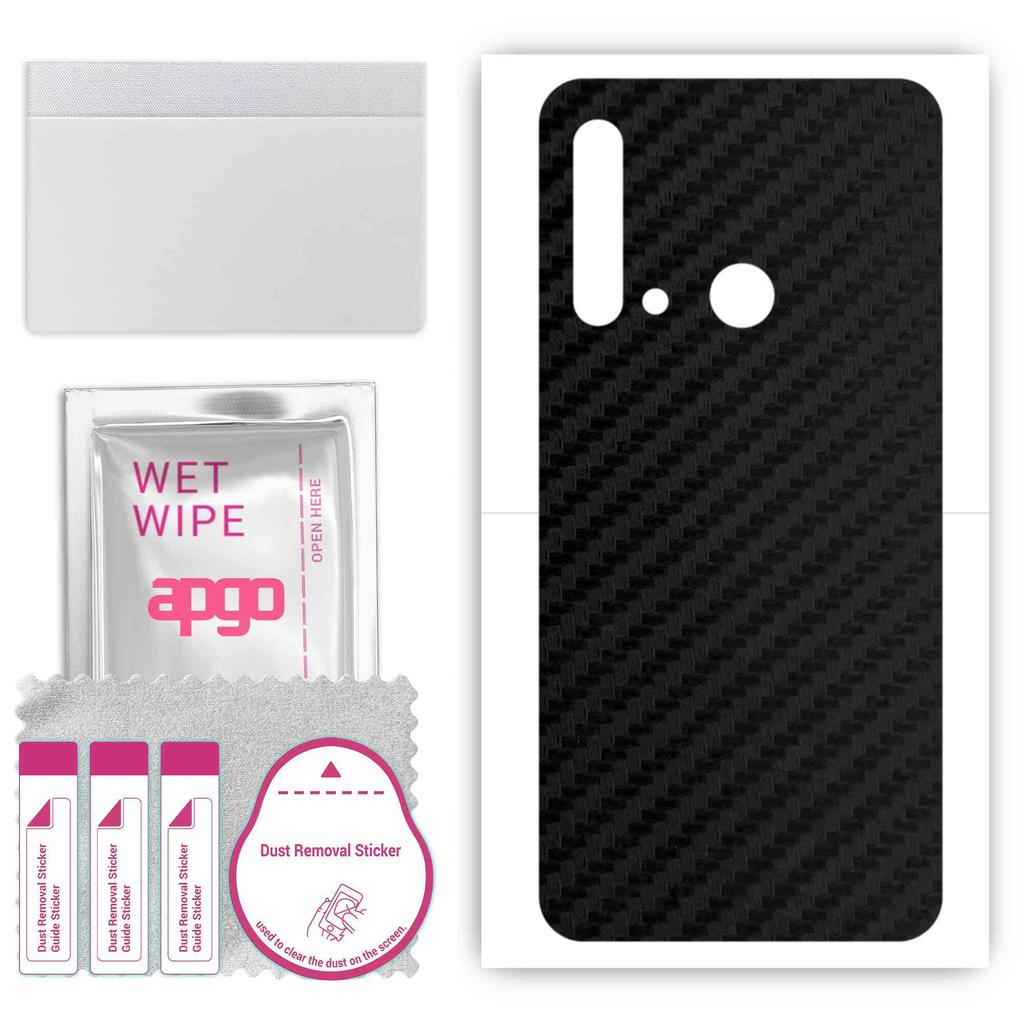 apgo Защитная наклейка на заднюю панель, совместимая с Huawei P20 lite (2019), Оберточная пленка, фольга, винил — углеродный углерод с узором