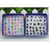 18 Pairs Novelty Lady Women Plastic box Ear Studs Earrings Gold/Silver Plated