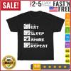 Eat Sleep Anime Repeat Vintage T Shirt Men Fashion 2023 Women T Shirt Short NEW