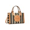 Tory Burch Элла Двойной Т Логотип Полосатая Холщовая Сумка-тоут На плечо Через плечо Мини-сумка Женские сумки Разноцветный 146291-887