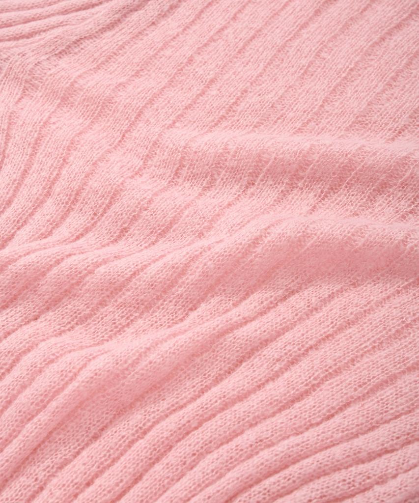 COVERNAT WOMAN Ribbed Turtleneck Knit Light Pink