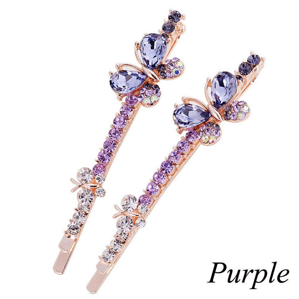 1 пара модных головных уборов с блестящим краем, заколка-заколка для волос со стразами и кристаллами в виде бабочки