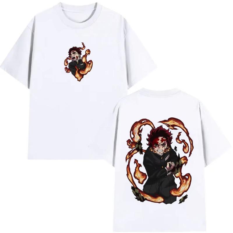 Anime Demon Slayer Kamado Tanjirou Graphic Tshirt Men Women Clothing Fashion Casual Tshirts 100 Cotton Short Sleeve T Shirts