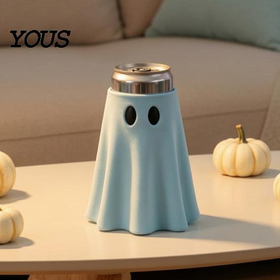 Halloween Party Favors Ghost Can Holder, Universal Beverage Cooler Sleeve, Cute Shaped Spooky Kitchen Accessories Insulated Drink Holder for Standard