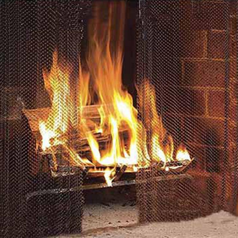Комплект из 2 сеток-занавесок для камина, Сверхпрочная панель-искрогаситель для защиты камина и кострища