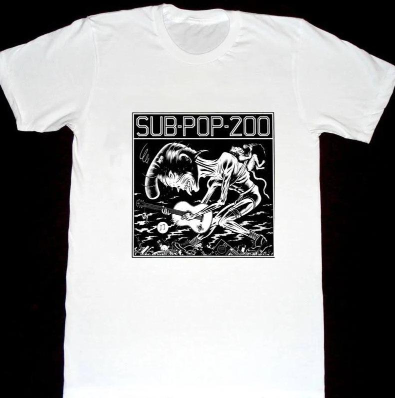 Vintage Sub Pop 200 Heavy Cotton White Full Men Women Tee Shirt Unisex T-Shirt