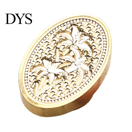 Miniature Seal Stamp Head Lily Floral Brass Wax Head, Cute Plant Themed Engraved Botanical Sealing for Journal Card Gift Wrapping Wedding Invitation
