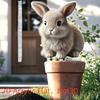 2D Flat Acrylic Rabbit Garden Decoration, Suitable for wall decoration, porch, room, villa, accents Home, Hallway, or Workplace - Rustic Farmhouse Dec