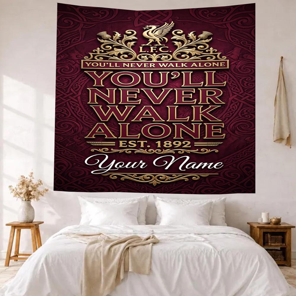 Liverpool Team Custom Your Name Wall Decor Tapestry Art For Pet Memorial Birthdaywedding Party Backdrop Family Gift