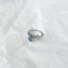 Silver Ring with London Blue Topaz 1.938ct, Cubic Zirconia, Product Weight 3.41 G (2151814)