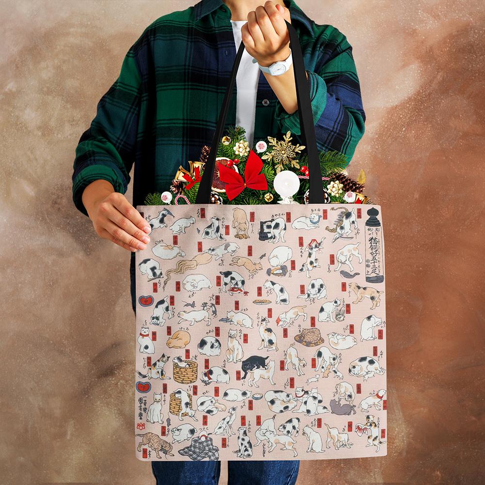 Мультяшная наплечная сумка Пейзаж Древность Женская многоразовая холщовая сумка-тоут Большой вместимости Повседневная для покупок Складная сумка для хранения KTY